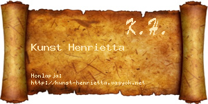 Kunst Henrietta névjegykártya